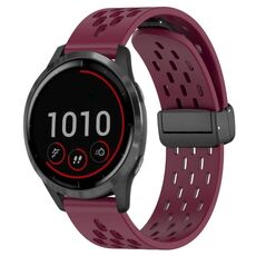 Per cinturino in silicone con chiusura magnetica pieghevole Garmin Vivoactive 4 da 22 mm (vino rosso)