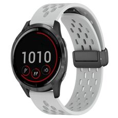 Per cinturino in silicone con chiusura magnetica pieghevole Garmin Vivoactive 4 da 22 mm (grigio chiaro)