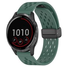Per cinturino in silicone con chiusura magnetica pieghevole Garmin Vivoactive 4 da 22 mm (verde scuro)