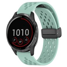 Per cinturino in silicone con chiusura magnetica pieghevole Garmin Vivoactive 4 da 22 mm (verde acqua)