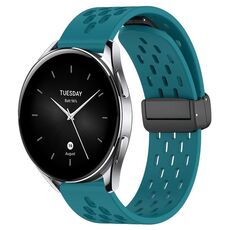Per Xiaomi Watch S2 46mm 22mm cinturino in silicone con chiusura magnetica pieghevole (verde nascosto)