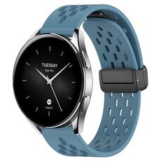 Per Xiaomi Watch S2 46mm 22mm cinturino in silicone con chiusura magnetica pieghevole (blu)