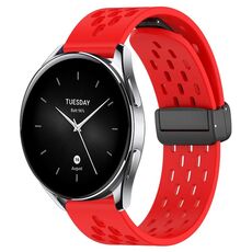 Per Xiaomi Watch S2 46mm 22mm cinturino in silicone con chiusura magnetica pieghevole (rosso)