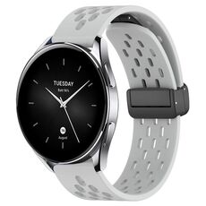 Per Xiaomi Watch S2 46mm 22mm cinturino in silicone con chiusura magnetica pieghevole (grigio chiaro)
