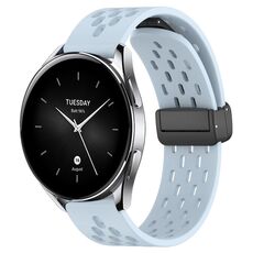 Per Xiaomi Watch S2 46mm 22mm cinturino in silicone con chiusura magnetica pieghevole (azzurro)