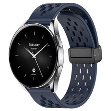 Per Xiaomi Watch S2 46mm 22mm cinturino in silicone con chiusura magnetica pieghevole (blu notte)