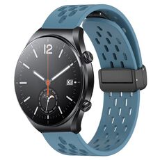 Per Xiaomi MI Watch S1 cinturino in silicone con chiusura magnetica pieghevole da 22 mm (blu)