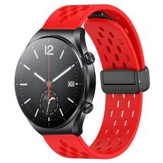 Per Xiaomi MI Watch S1 cinturino in silicone con chiusura magnetica pieghevole da 22 mm (rosso)