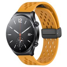 Per Xiaomi MI Watch S1 cinturino in silicone con chiusura magnetica pieghevole da 22 mm (giallo)