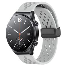 Per Xiaomi MI Watch S1 cinturino in silicone con chiusura magnetica pieghevole da 22 mm (grigio chiaro)