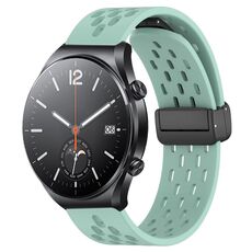 Per Xiaomi MI Watch S1 cinturino in silicone con chiusura magnetica pieghevole da 22 mm (verde acqua)