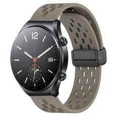 Per Xiaomi MI Watch S1 cinturino in silicone con chiusura magnetica pieghevole da 22 mm (cenere spaziale)