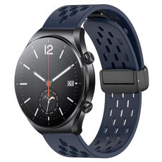 Per Xiaomi MI Watch S1 cinturino in silicone con chiusura magnetica pieghevole da 22 mm (blu notte)