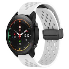 Per Xiaomi MI Watch S1 Pro cinturino in silicone con chiusura magnetica pieghevole da 22 mm (bianco)