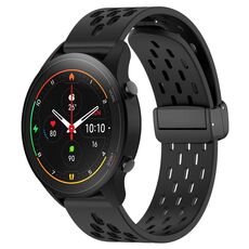 Per Xiaomi MI Watch S1 Pro cinturino in silicone con chiusura magnetica pieghevole da 22 mm (nero)