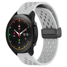 Per Xiaomi MI Watch S1 Pro cinturino in silicone con chiusura magnetica pieghevole da 22 mm (grigio chiaro)