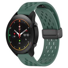 Per Xiaomi MI Watch S1 Pro cinturino in silicone con chiusura magnetica pieghevole da 22 mm (verde scuro)