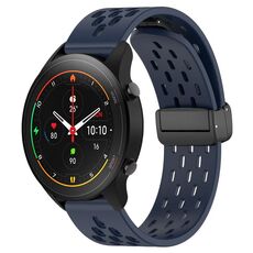 Per Xiaomi MI Watch S1 Pro cinturino in silicone con chiusura magnetica pieghevole da 22 mm (blu notte)