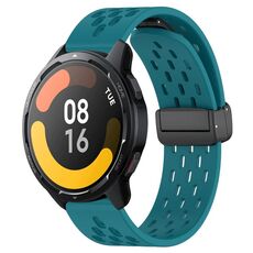 Per Xiaomi Watch S1 Active cinturino in silicone con chiusura magnetica pieghevole da 22 mm (verde nascosto)
