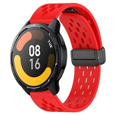 Per Xiaomi Watch S1 Active cinturino in silicone con chiusura magnetica pieghevole da 22 mm (rosso)