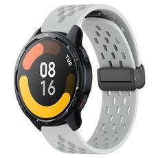 Per Xiaomi Watch S1 Active cinturino in silicone con chiusura magnetica pieghevole da 22 mm (grigio chiaro)