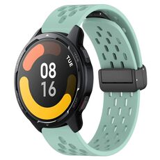 Per Xiaomi Watch S1 Active cinturino in silicone con chiusura magnetica pieghevole da 22 mm (verde acqua)