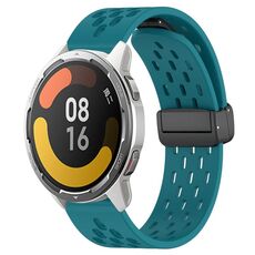 Per Xiaomi MI Watch Color 2 Cinturino in silicone con chiusura magnetica pieghevole da 22 mm (verde nascosto)