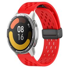 Per Xiaomi MI Watch Color 2 Cinturino in silicone con chiusura magnetica pieghevole da 22 mm (rosso)