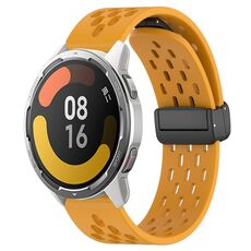 Per Xiaomi MI Watch Color 2 Cinturino in silicone con chiusura magnetica pieghevole da 22 mm (giallo)