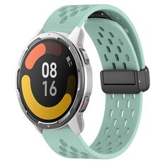 Per Xiaomi MI Watch Color 2 Cinturino in silicone con chiusura magnetica pieghevole da 22 mm (verde acqua)
