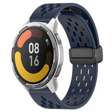 Per Xiaomi MI Watch Color 2 Cinturino in silicone con chiusura magnetica pieghevole da 22 mm (blu notte)