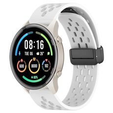 Per Xiaomi MI Watch Sport cinturino in silicone con chiusura magnetica pieghevole da 22 mm (bianco)