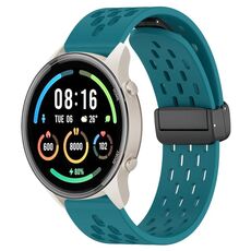 Per Xiaomi MI Watch Sport cinturino in silicone con chiusura magnetica pieghevole da 22 mm (verde nascosto)