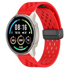 Per Xiaomi MI Watch Sport cinturino in silicone con chiusura magnetica pieghevole da 22 mm (rosso)