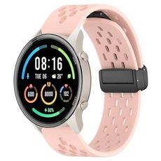 Per Xiaomi MI Watch Sport cinturino in silicone con chiusura magnetica pieghevole da 22 mm (rosa)