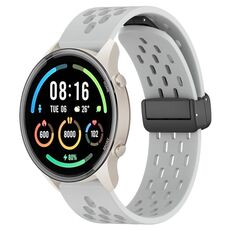Per Xiaomi MI Watch Sport cinturino in silicone con chiusura magnetica pieghevole da 22 mm (grigio chiaro)