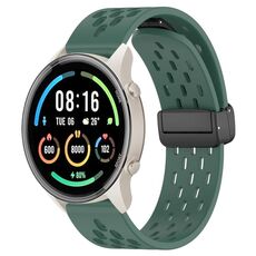 Per Xiaomi MI Watch Sport cinturino in silicone con chiusura magnetica pieghevole da 22 mm (verde scuro)