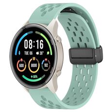 Per Xiaomi MI Watch Sport cinturino in silicone con chiusura magnetica pieghevole da 22 mm (verde acqua)