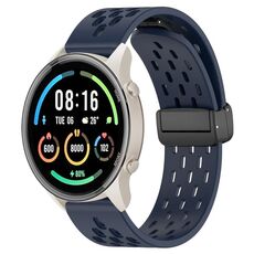 Per Xiaomi MI Watch Sport cinturino in silicone con chiusura magnetica pieghevole da 22 mm (blu notte)