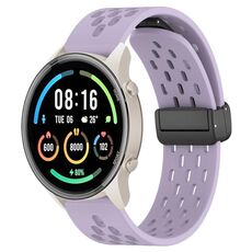 Per Xiaomi MI Watch Sport cinturino in silicone con chiusura magnetica pieghevole da 22 mm (viola)