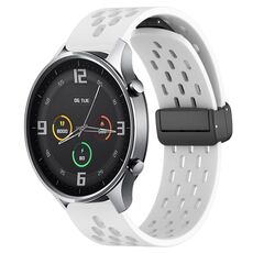 Per Xiaomi MI Watch Cinturino in silicone con chiusura magnetica pieghevole da 22 mm (bianco)