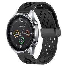 Per Xiaomi MI Watch cinturino in silicone con chiusura magnetica pieghevole da 22 mm (nero)