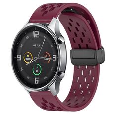 Per Xiaomi MI Watch Cinturino in silicone con chiusura magnetica pieghevole da 22 mm (vino rosso)