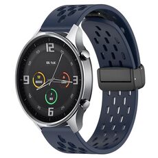 Per Xiaomi MI Watch Cinturino in silicone con chiusura magnetica pieghevole da 22 mm (blu notte)