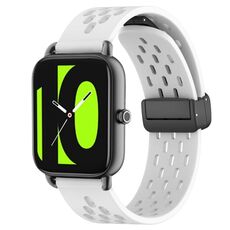 Per Xiaomi Haylou RS4 LS12 cinturino in silicone con chiusura magnetica pieghevole da 22 mm (bianco)