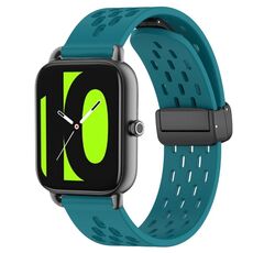 Per Xiaomi Haylou RS4 LS12 cinturino in silicone con chiusura magnetica pieghevole da 22 mm (verde nascosto)