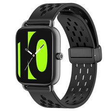 Per Xiaomi Haylou RS4 LS12 cinturino in silicone con chiusura magnetica pieghevole da 22 mm (nero)
