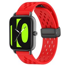 Per Xiaomi Haylou RS4 LS12 cinturino in silicone con chiusura magnetica pieghevole da 22 mm (rosso)