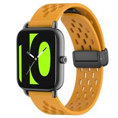 Per Xiaomi Haylou RS4 LS12 cinturino in silicone con chiusura magnetica pieghevole da 22 mm (giallo)