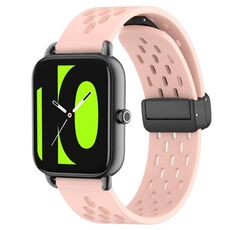 Per Xiaomi Haylou RS4 LS12 cinturino in silicone con chiusura magnetica pieghevole da 22 mm (rosa)